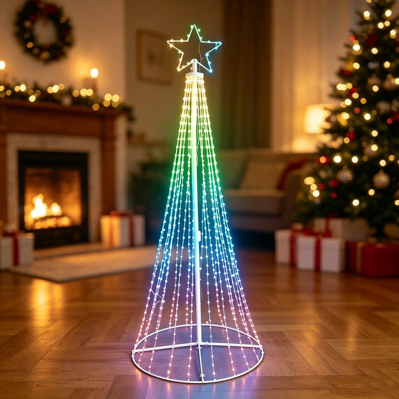 Christmas tree Bluetooth APP intelligent control Christmas cone tree light string Symphony RGB Christmas decoration atmosphere light