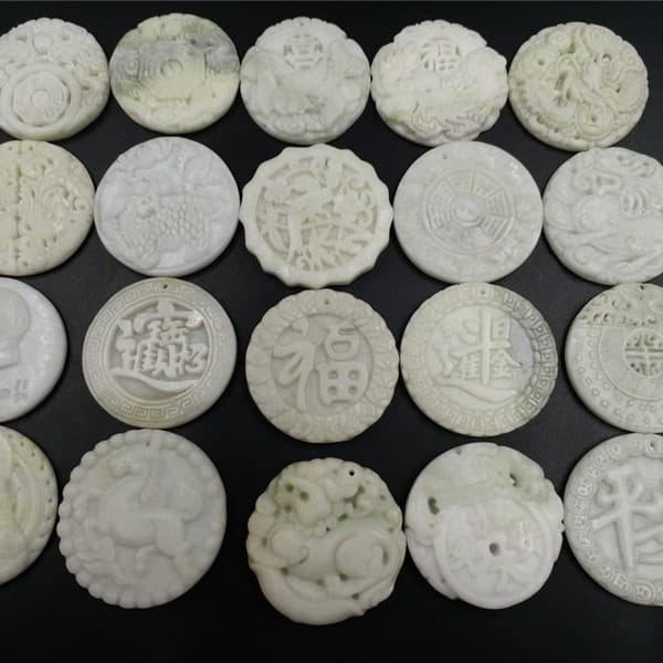 A-Grade Jade Pendant Shaanxi Lantian Jade Dragon and Phoenix Tai Chi Bagua Pendant Multiple Styles Pendant Necklace