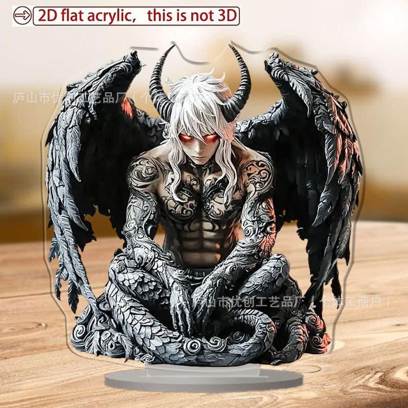 Bohemian Style Devil Acrylic Flat Desktop Mark 1 Piece (7.87x7.87 Inch) Unique Personalized Creative Handmade Gift Decoration