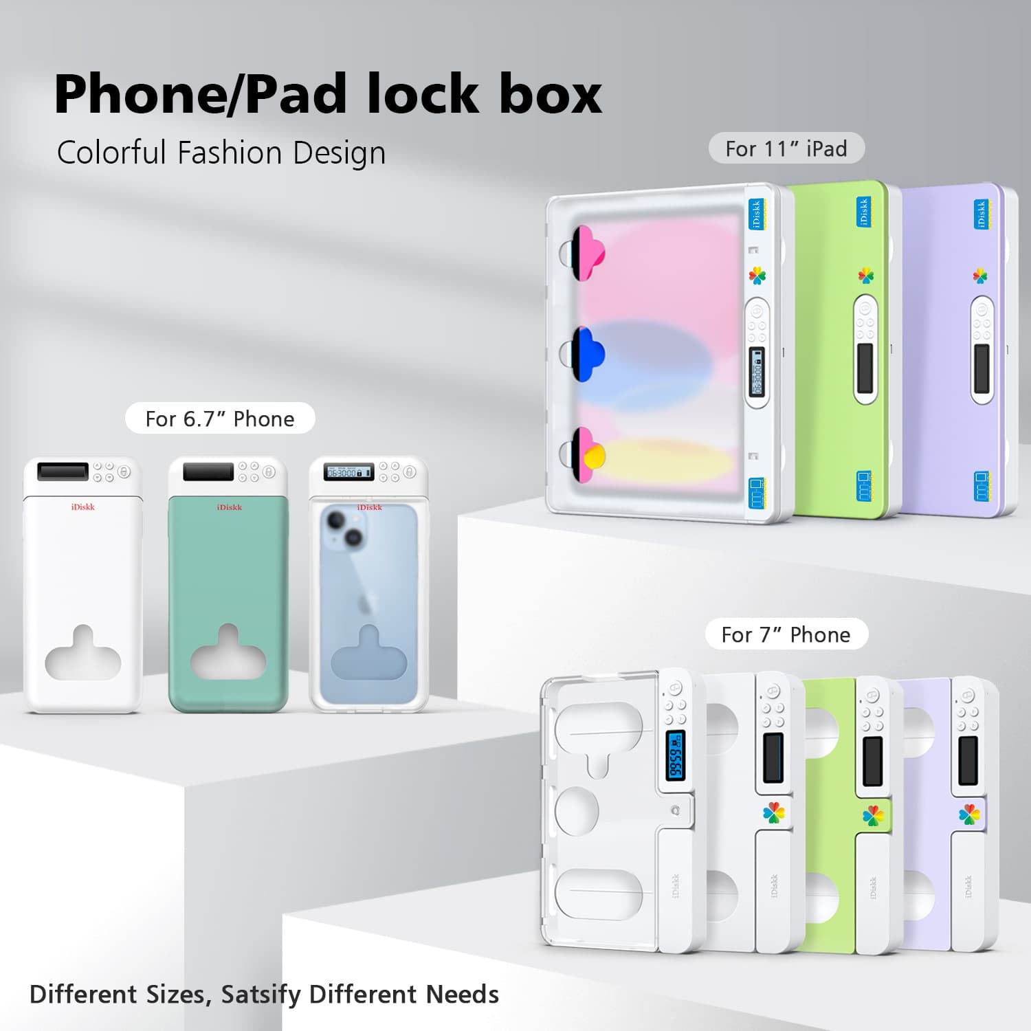 Phone Self-Discipline Lock for iPhone and Android, Smart Timer to Break Internet Addiction, Time Management, Anti-Gaming Addiction, Compatible with Tablets
