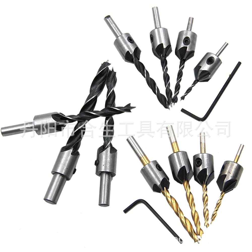 Woodworking Set Three-Point Drill Bit Screw-On Expanding Hole Saw for Drilling and Expanding Holes in Wood Round Handle Bits