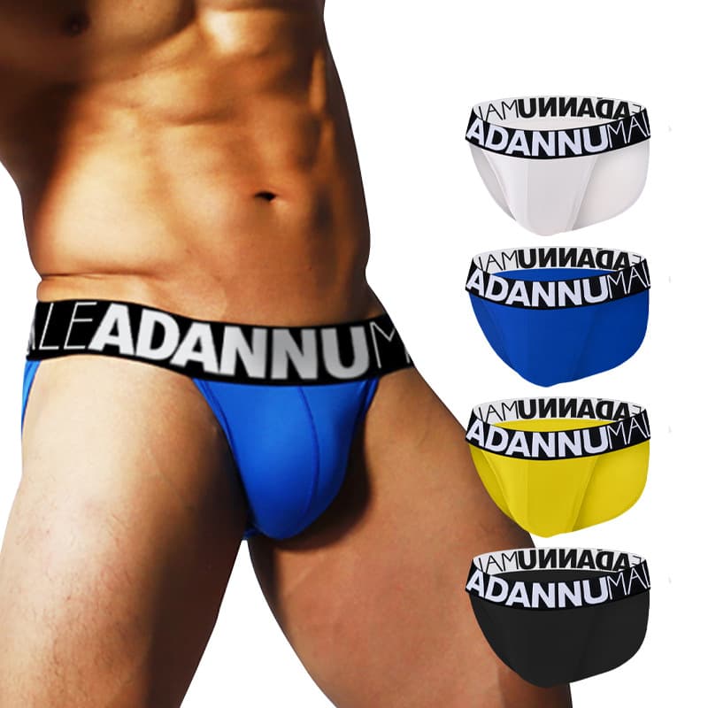 ADANNU men's underwear high-cut comfortable cotton body shaping solid color low-waist men's briefs youth trendy briefs