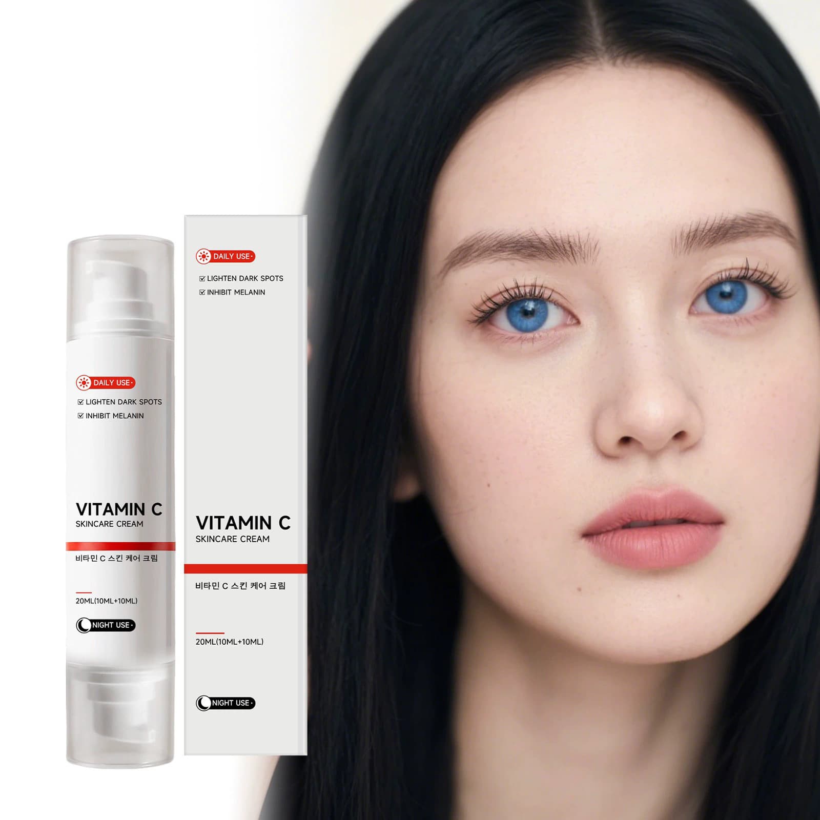 Vitamin C moisturizer, day and night care for facial skin, moisturizing, delicate, light and smooth daily skin care cream