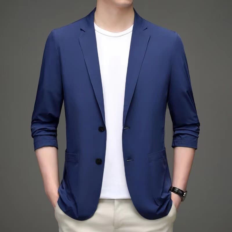 New Spring/Summer Plus Size Sun-Protection Lightweight Casual Blazer for Men, Thin Business Suit Jacket
