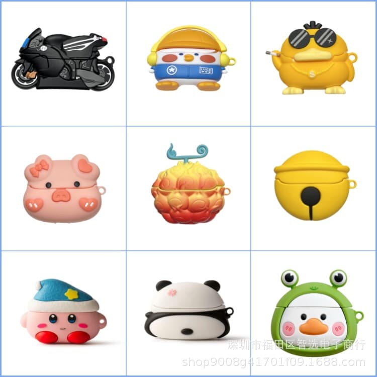 Cartoon Silicone Case for Samsung Galaxy Buds3 Wireless Bluetooth Earbuds, Soft Cover for Buds3 Pro