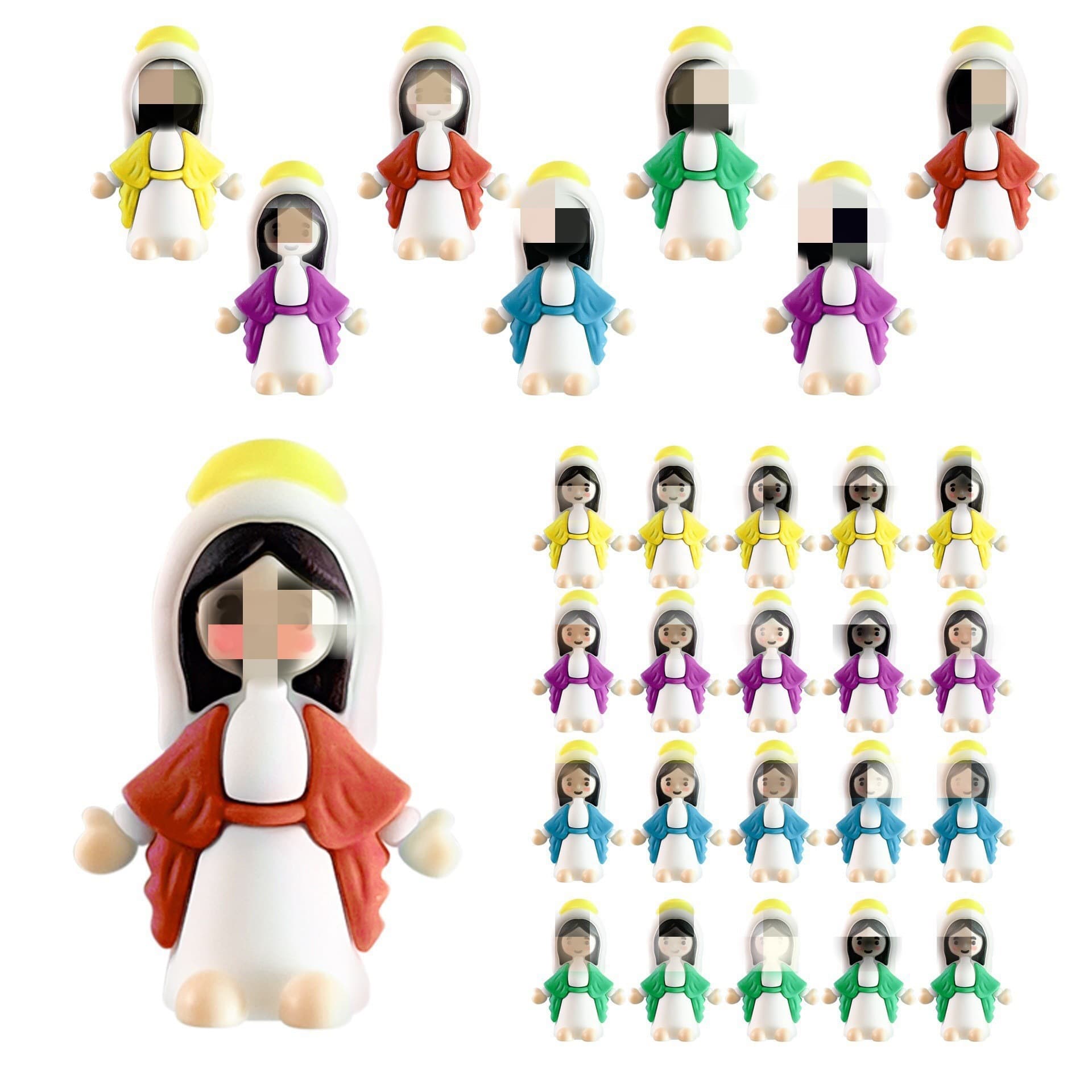 2025 cross-border Easter new mini decoration small figurine colored egg PVC soft plastic doll