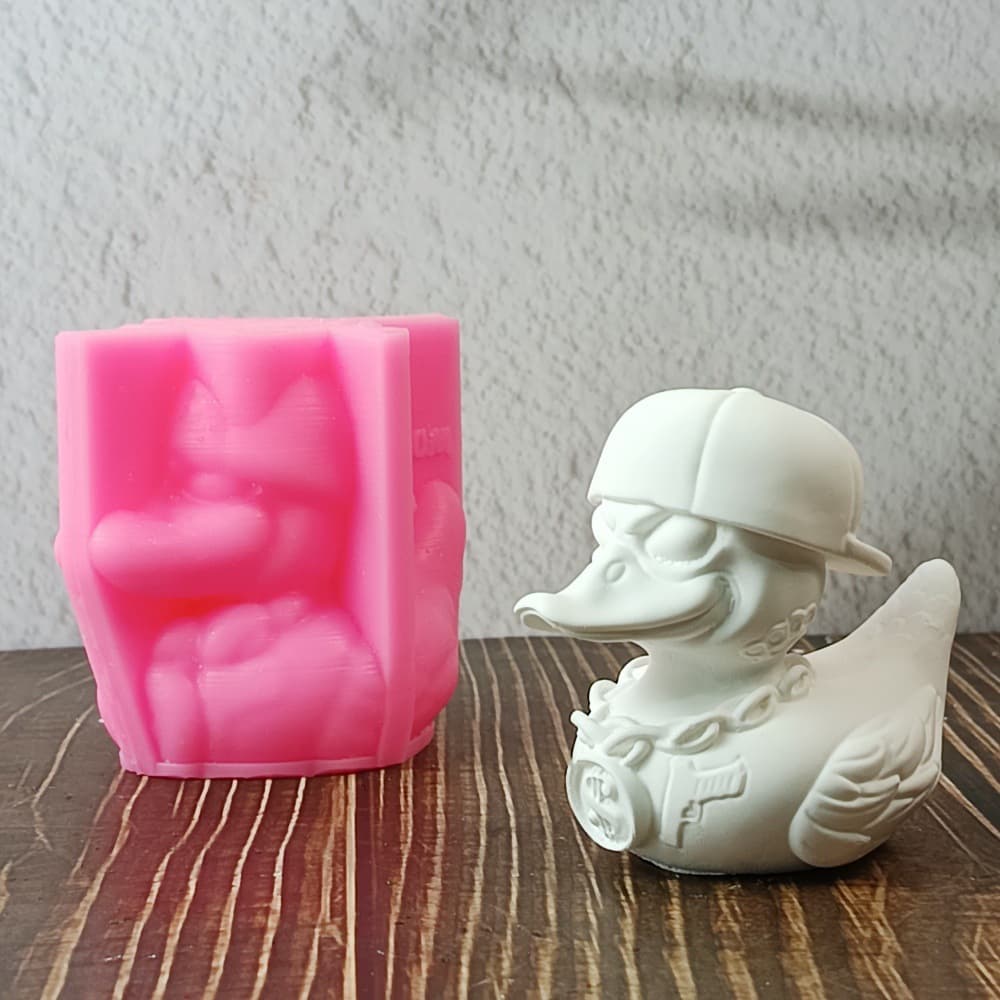 Rogue Duck Ornament Candle Plaster DIY Plaster Ornament Candle Holder Silicone Mold W0749