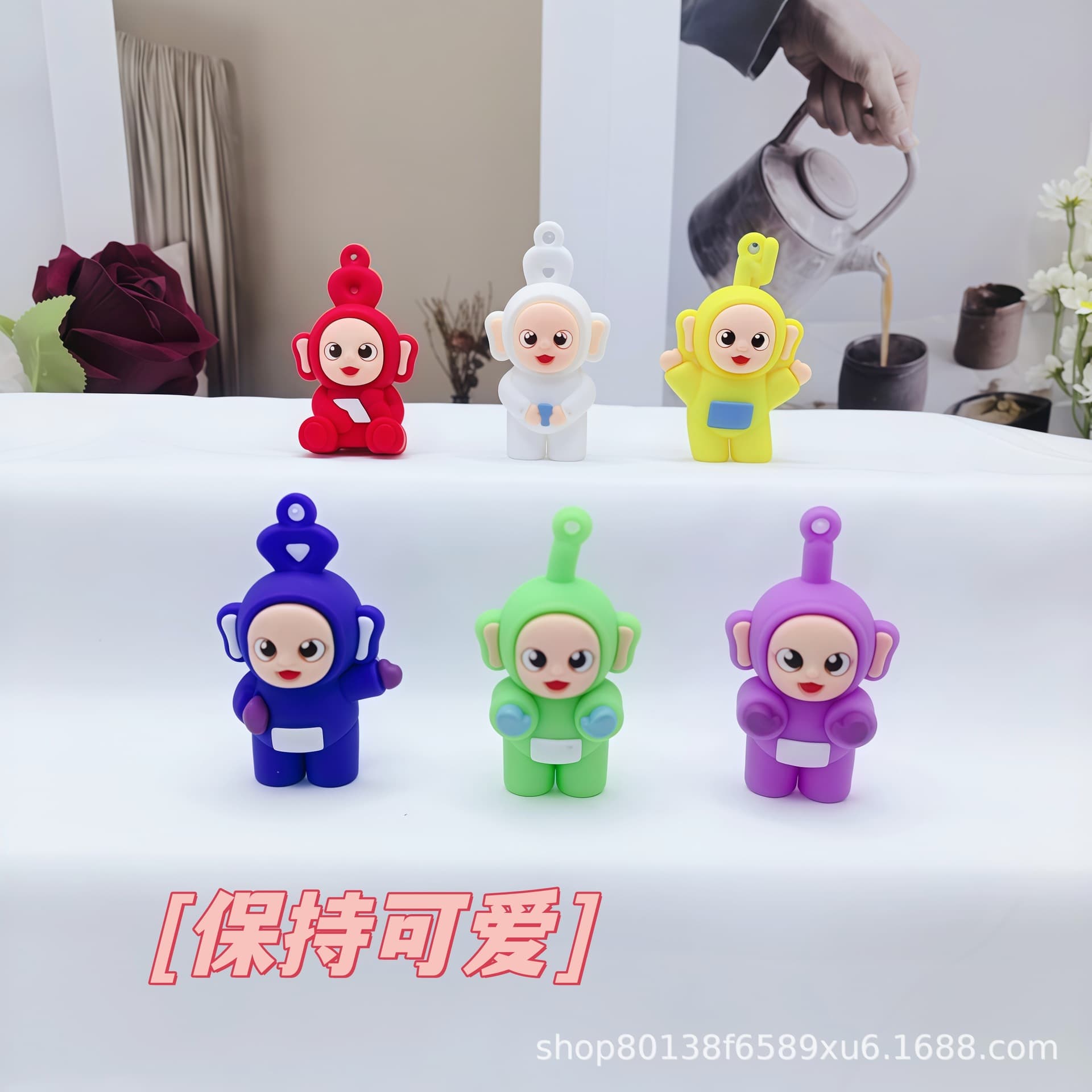 Cartoon Teletubbies Keychain Mini Blind Box Figure Pendant Clothing Accessories Claw Machine Event Small Gift Wholesale