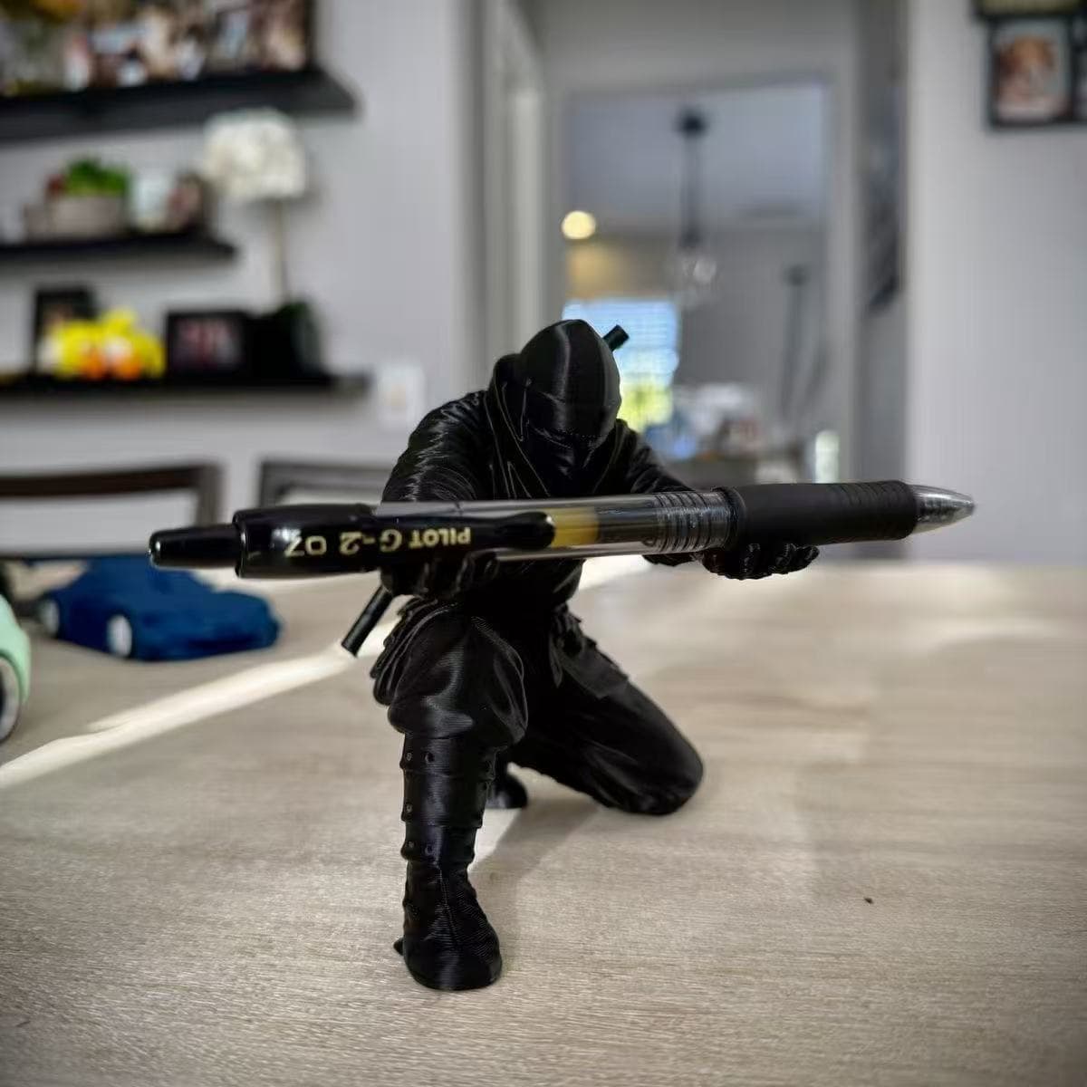 3D printed Ninja Warrior Pen Holder Ornament Personalized Creative Desktop Storage Stationery Rack Anime Figure Decoration