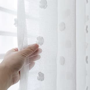 Cross-Border Stock, Drop Shipping, Pom Pom Sheer Curtain, Outdoor Gazebo Curtain, Children's Room Pom Pom Curtain, Shein Export