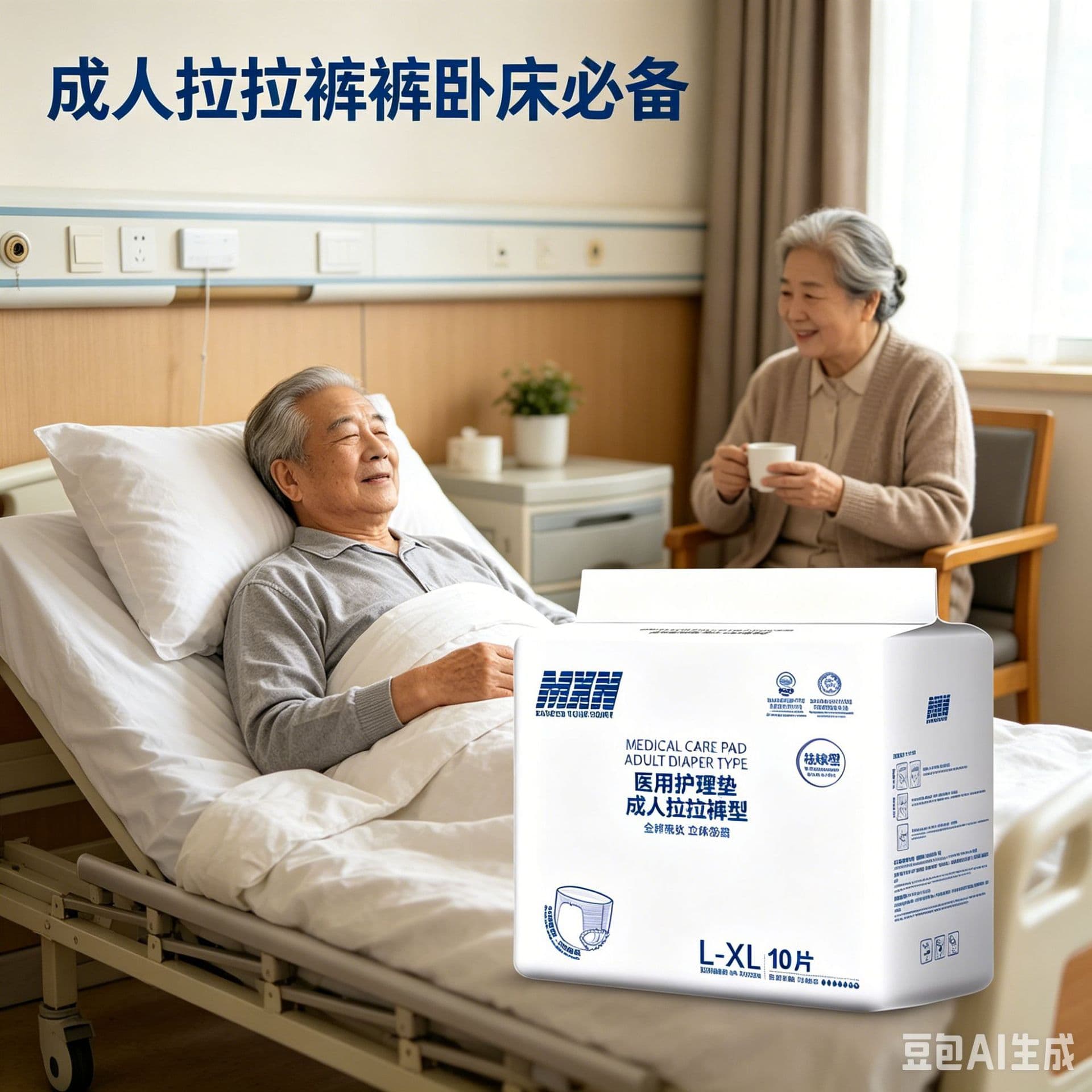 MXN Adult Diapers for Elderly, Incontinence Pads, Large XXL Size, 10 Count, Unisex, Lightweight