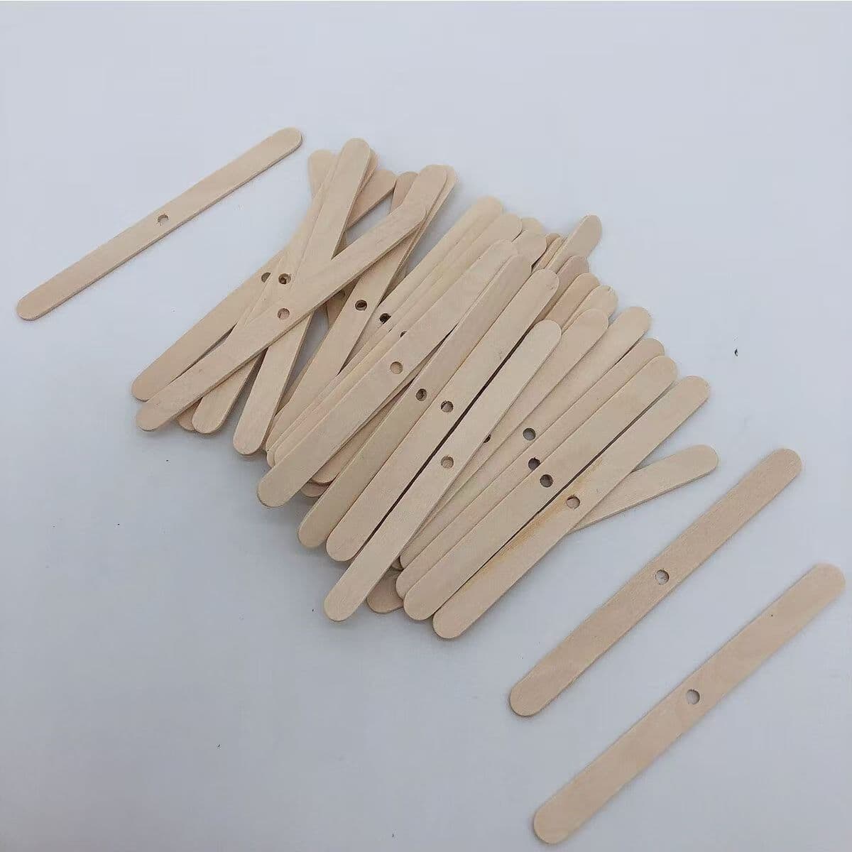 Colored Craft Sticks with Holes 1 Hole 2 Holes 3 Holes 5 Holes Perforated Wood Sticks Wood Chips