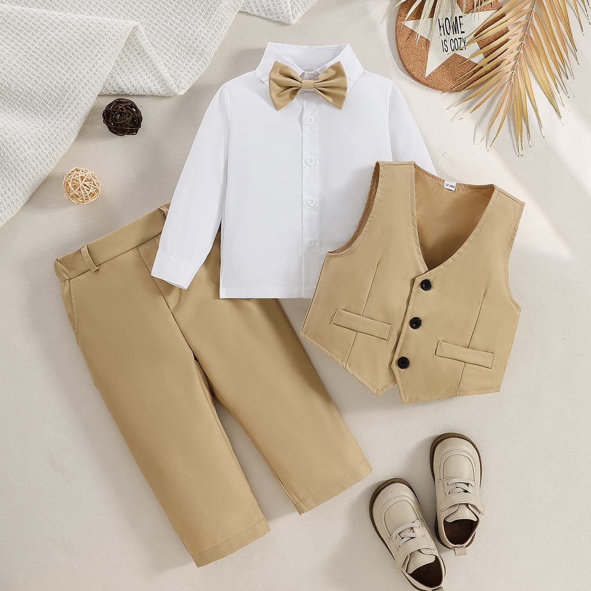 Cross-border Boys' Three-Piece Suit Baby Birthday Party Gentleman Suit Vest Set Spring and Autumn Children's Formal Wear