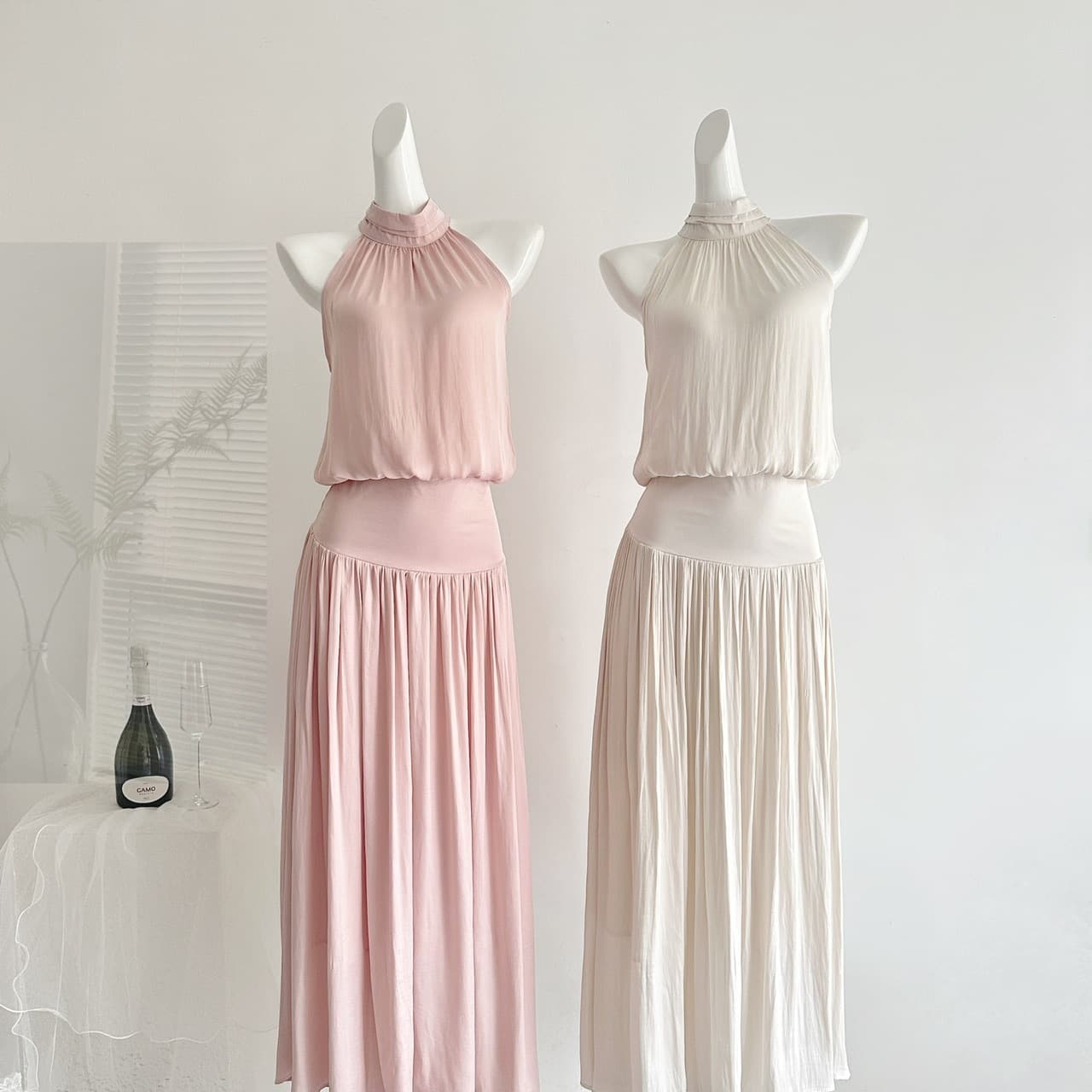 2026 Real Shot Spring/Summer New French Style Halter Vest/Skirt