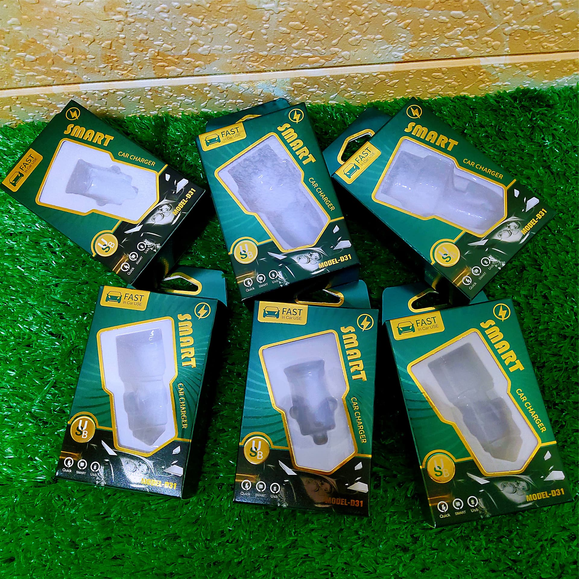 Flash FAST car charger packaging small steel gun double USB safety hammer car charger packaging universal car charger packaging box