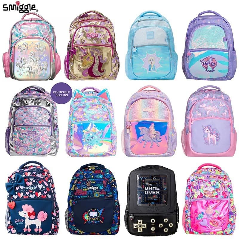 Smiggle large kt Stitch cartoon shoulder decompression large capacity backpack male and female primary school children's school bag