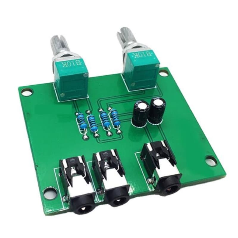 Dual Passive Audio Mixer Circuit Board Stereo Dual Source Sound 2-in-1 Mixer Audio Preamp Board