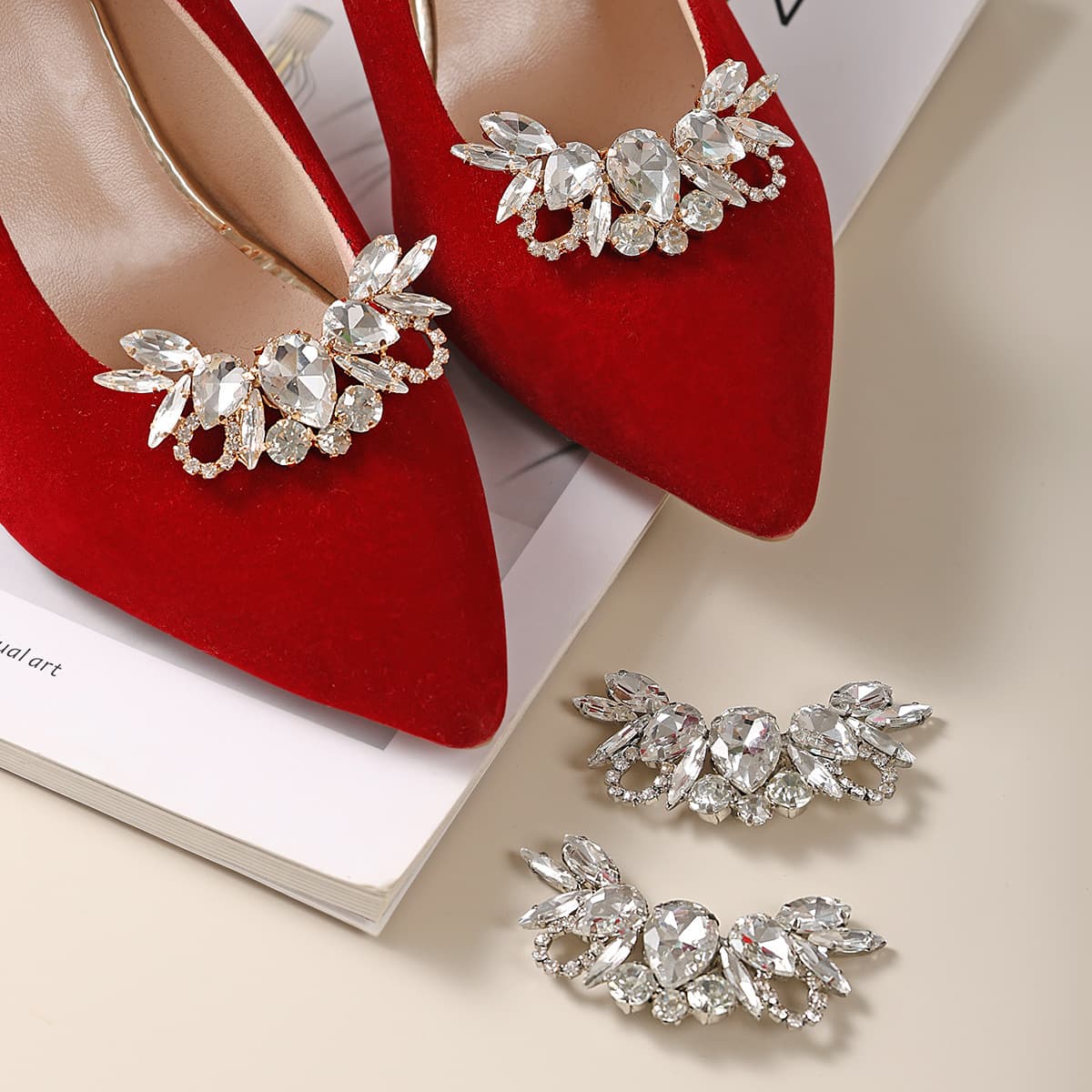 High Heel Shoe Clips Rhinestone Elegant Fairy French Forest Wedding Shoes Decorative Buckle