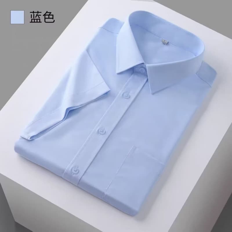 Shirt men's summer short-sleeved anti-wrinkle easy care business professional formal wear work clothes with pockets men's shirt