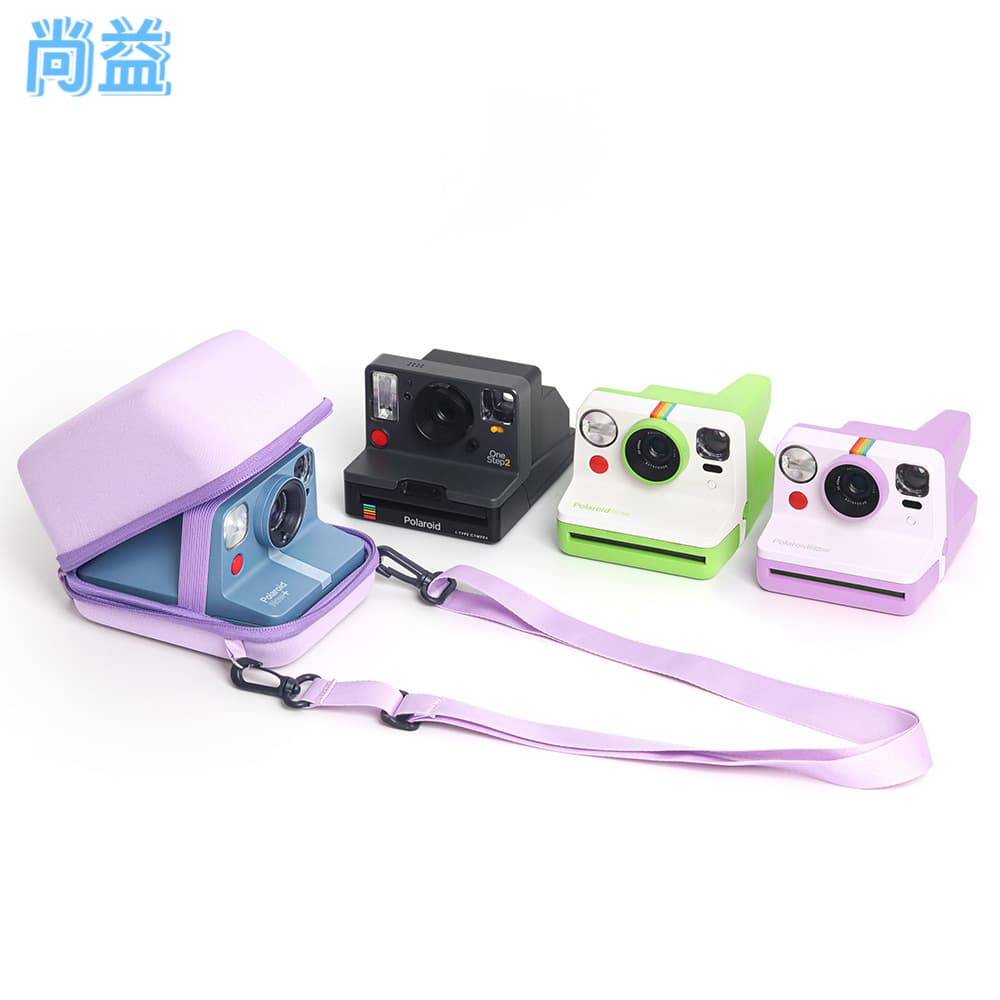 Suitable for Polaroid cameras, universal purple fabric texture, slim fit, protective EVA hard shell case