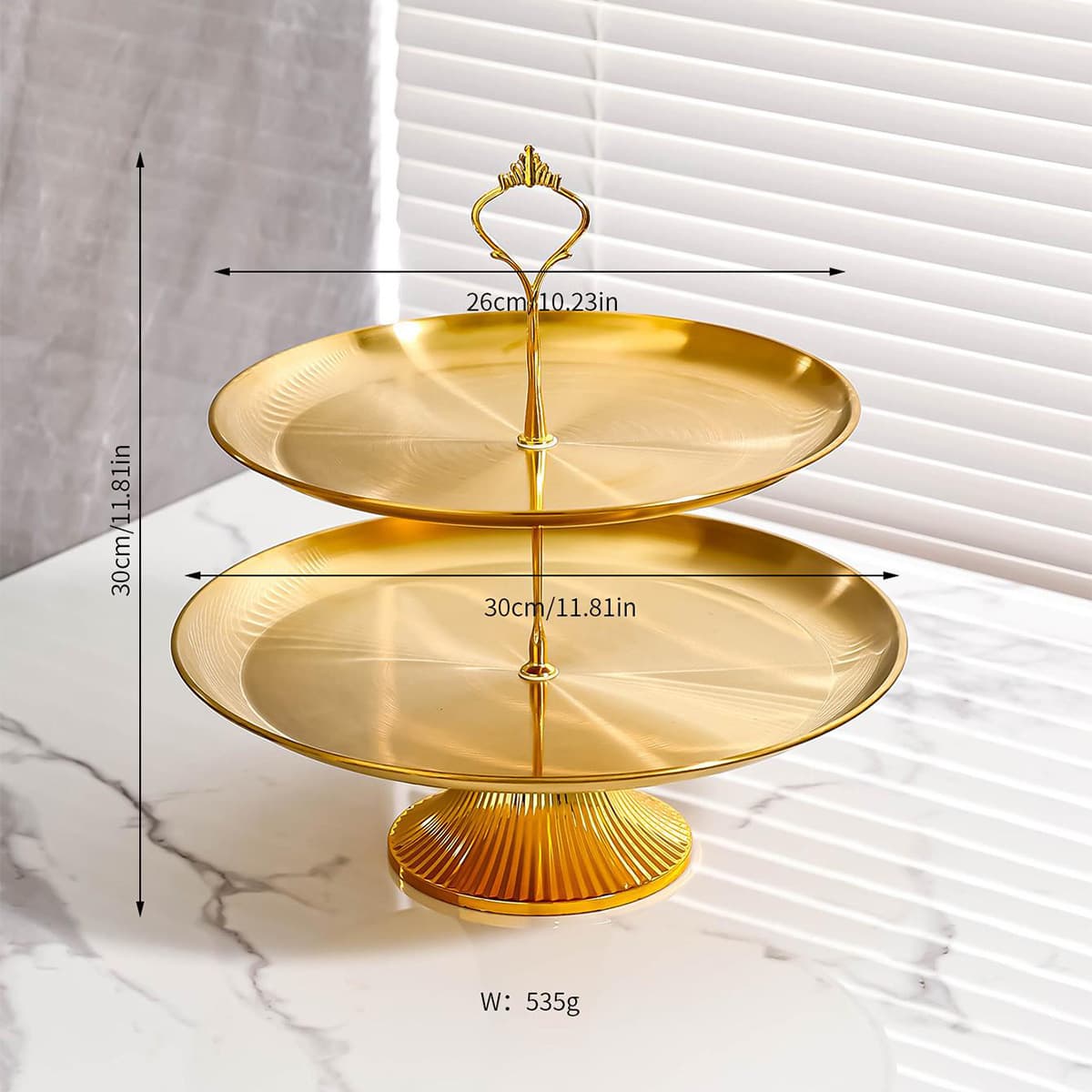 Cross-border Stainless Steel Skewer Tray Multi-layer Pastry and Small Cake Tray Front Desk Candy Dish Hotel Household Multi-tier Snack Tray