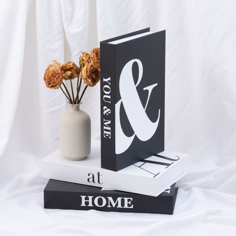 Cross-border English Folding Fake Book Decoration Black White Gray Fashion Simulation Book Showroom Model Hot-selling Decorative Book