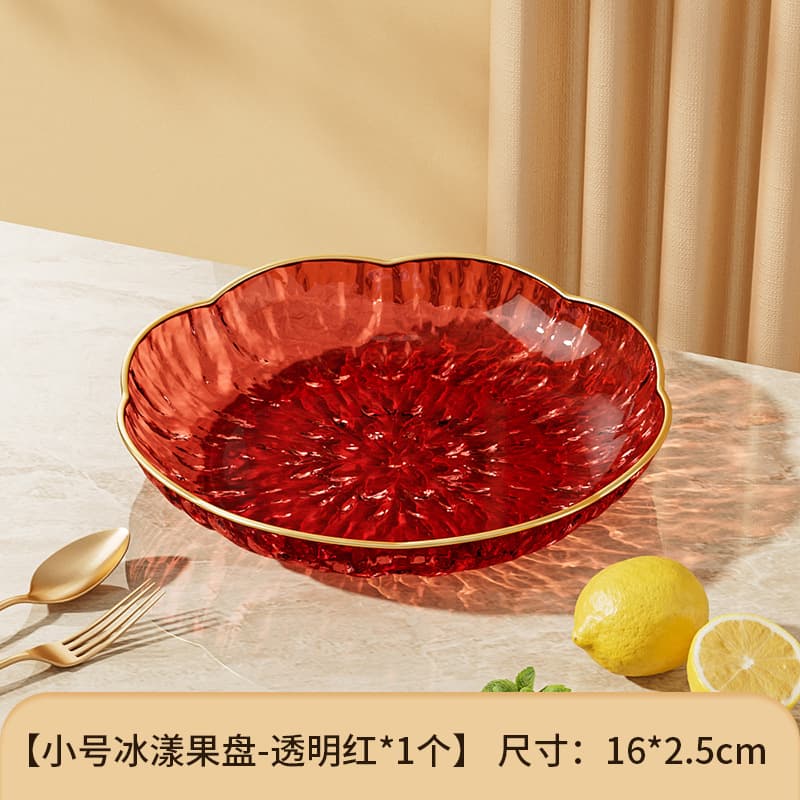 New Stylish Home Glacier Pattern Fruit Tray Plastic Fruit Dish Hotel Living Room Luxury Premium Snack Plate Wholesale