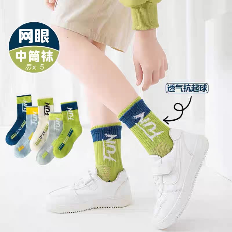 [New] Children's Socks Spring/Summer Thin Breathable Mesh Girl's High-Quality Lace Princess Mid-Calf Socks