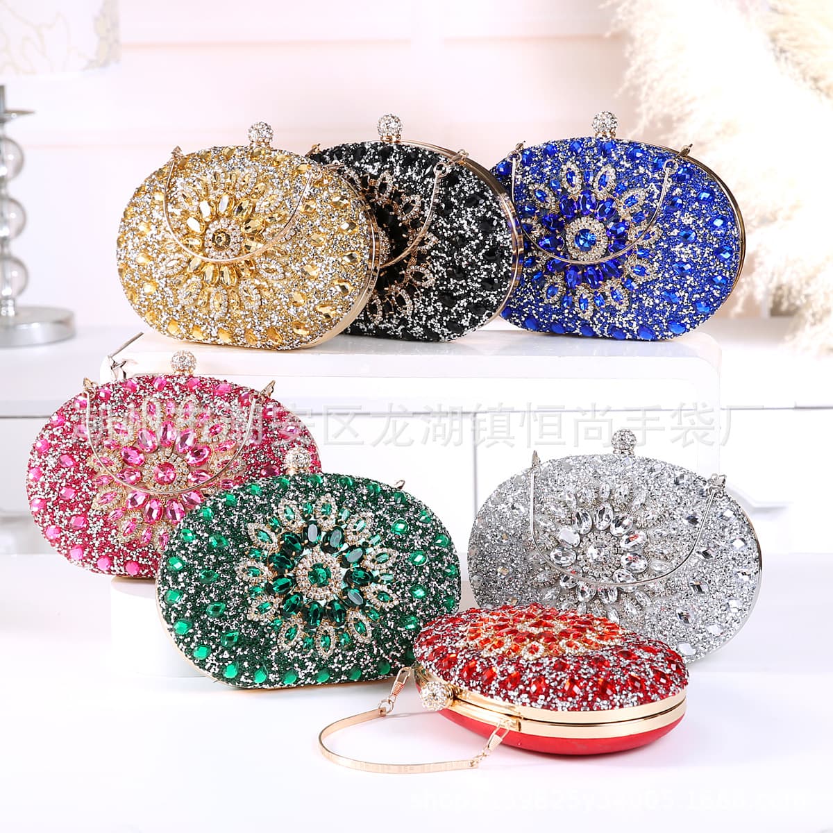 2025 Cross-Border Sunflower Diamond Dinner Bag Personalized Dress Evening Bag Fashion Banquet Ladies Clutch Bag