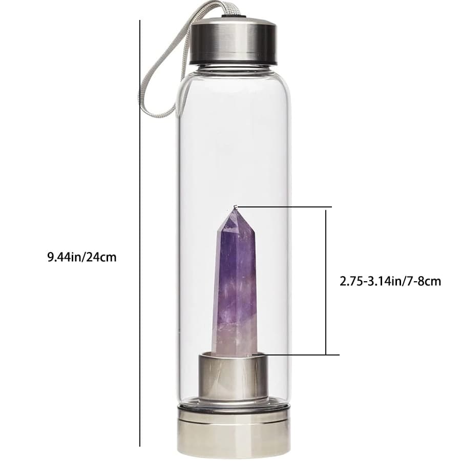 Amazon Cross-Border Best-Selling Natural Crystal Column Glass Cup Crystal Energy Gemstone Bottle Crystal Glass Cup Print