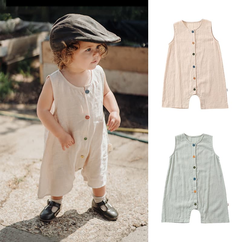 Baby Sleeveless Bodysuit Class A Summer Thin Baby Clothes Boys Girls Breathable Cotton Romper Crawling Suit