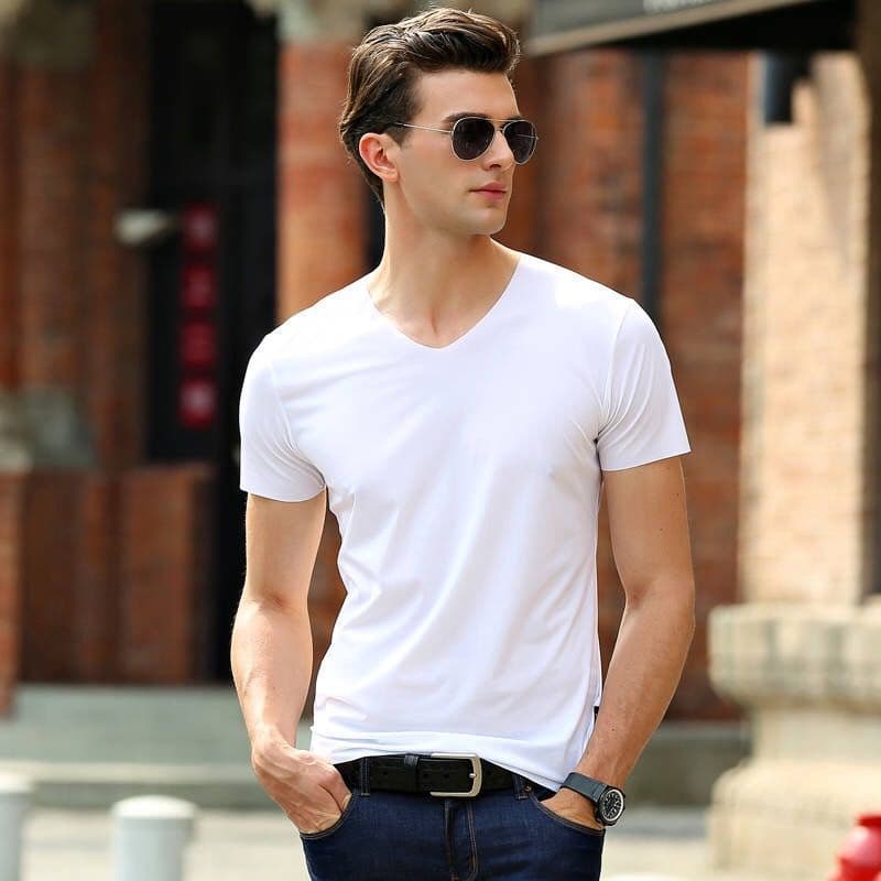 Korean Tiktok Cross-Border Amazon Shopee E-commerce Hot Product Ins Southeast Asia Wish Ice Silk Short Sleeve T-Shirt for Men