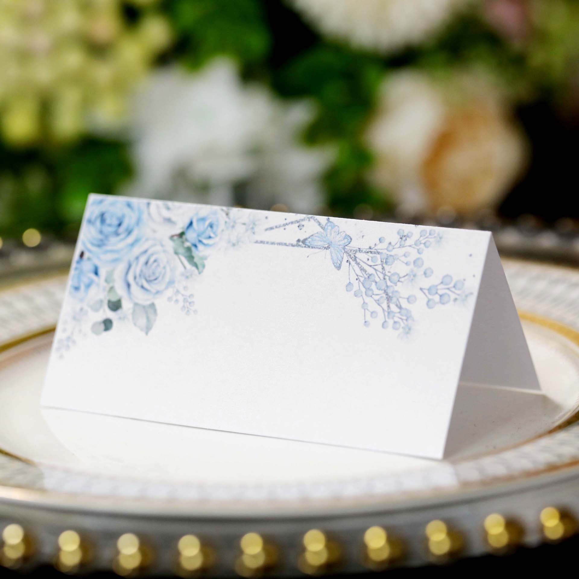 Factory Direct Wedding Printed Seat Card 3D Printing Beautiful Rose Card Wedding Handwritten Name Card