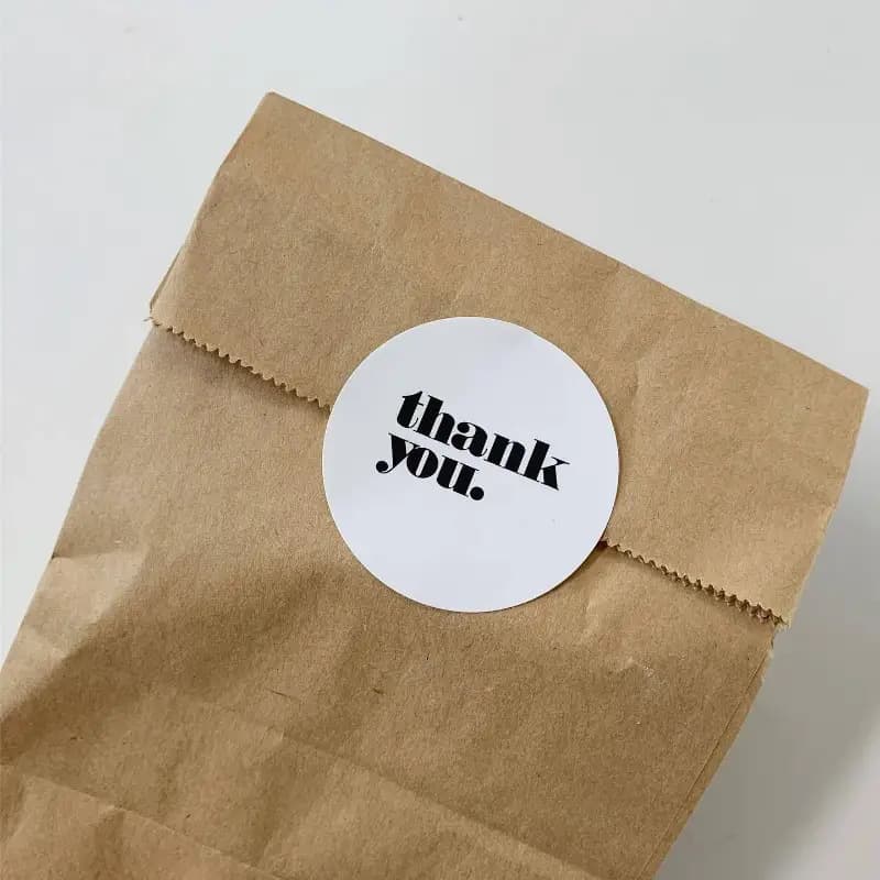 60pcs Thank You Stickers, 2-inch Black and White Thank You Stickers for Small Business Packaging Supplies Envelope Mail Seal Stickers
