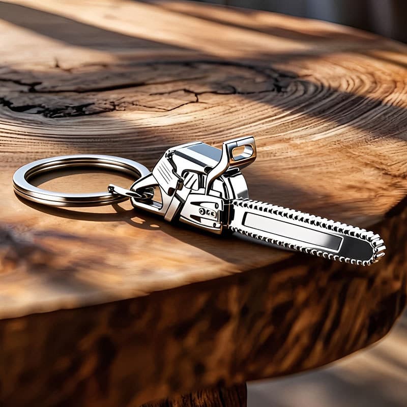 Metal Chainsaw Simulation Keychain Mini Chainsaw Pendant Metal Mechanical Style Personalized Decoration Ins Style