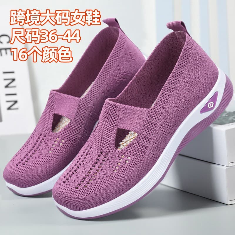 Women's Shoes, Fashionable Spring Breathable Casual Slip-On Mesh Shoes, Dropshipping, Soft-Soled Comfortable Mom Shoes, Direct Sales from Manufacturer