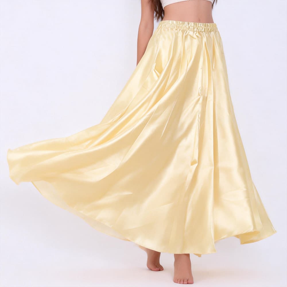 New Belly Dance Satin Skirt, Wide Hem Skirt, Indian Dance Skirt, Belly Dance Costume, Stage Performance Apparel