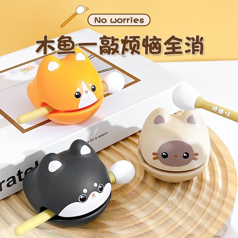 Wholesale Stress Relief Small Wooden Fish Ornament Office Desktop Mood Healing Item Cute Zen Wooden Fish Percussion Gift