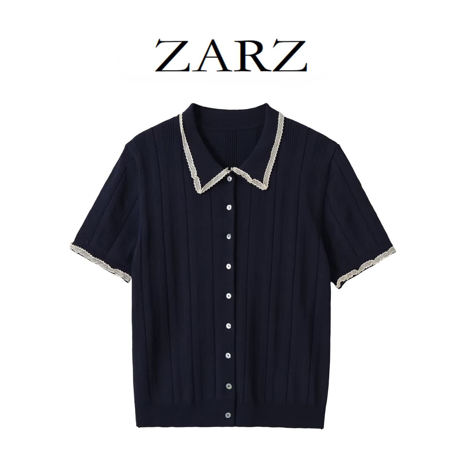 ZARZ homemade European and American style new women's clothing foreign style short-sleeved POLO shirt collar sweater 3646011