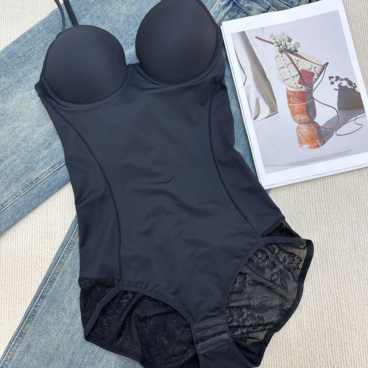 European and American Waist-Cinching Camisole Bra Bodysuit Shapewear Slimming Thin Control Body Shaper for Women