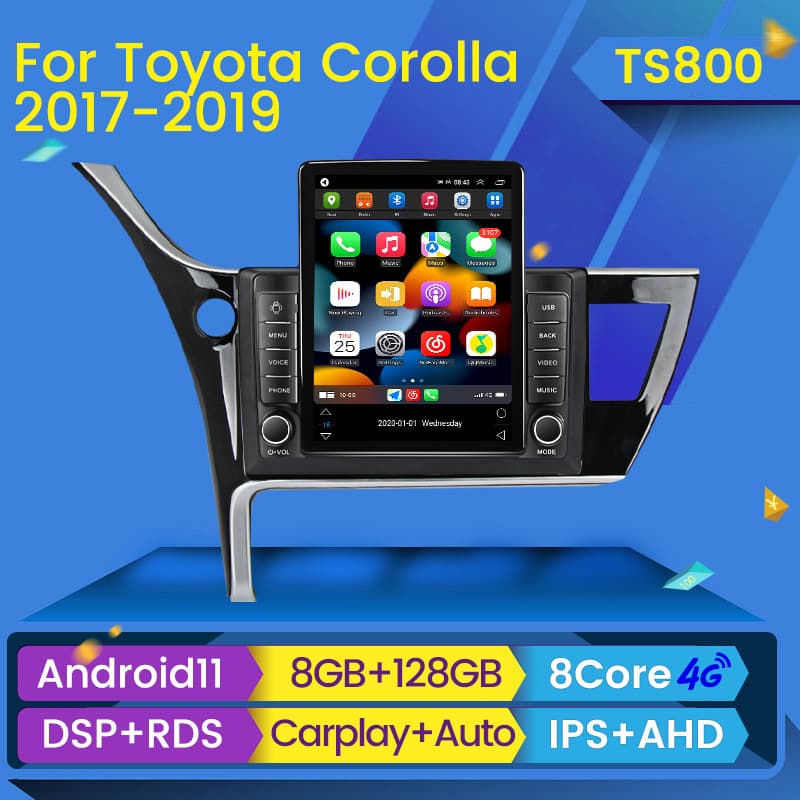 Vertical Screen Android Car Navigation for Toyota Corolla 2018 Model