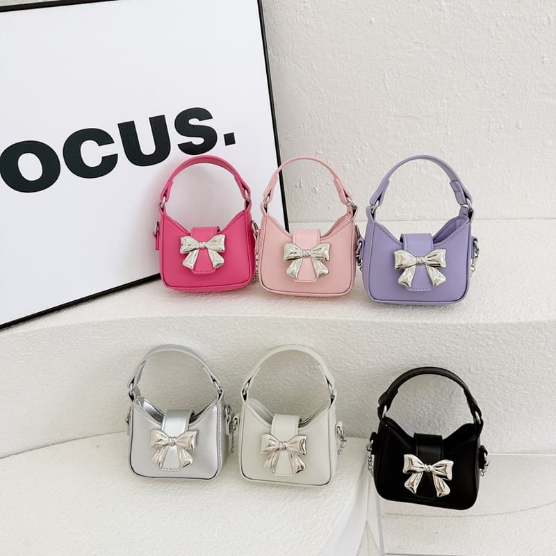 Children's Bag Summer New Bow Fashion Shoulder Bag, Little Girl's Cute Coin Purse Mini Princess Handbag