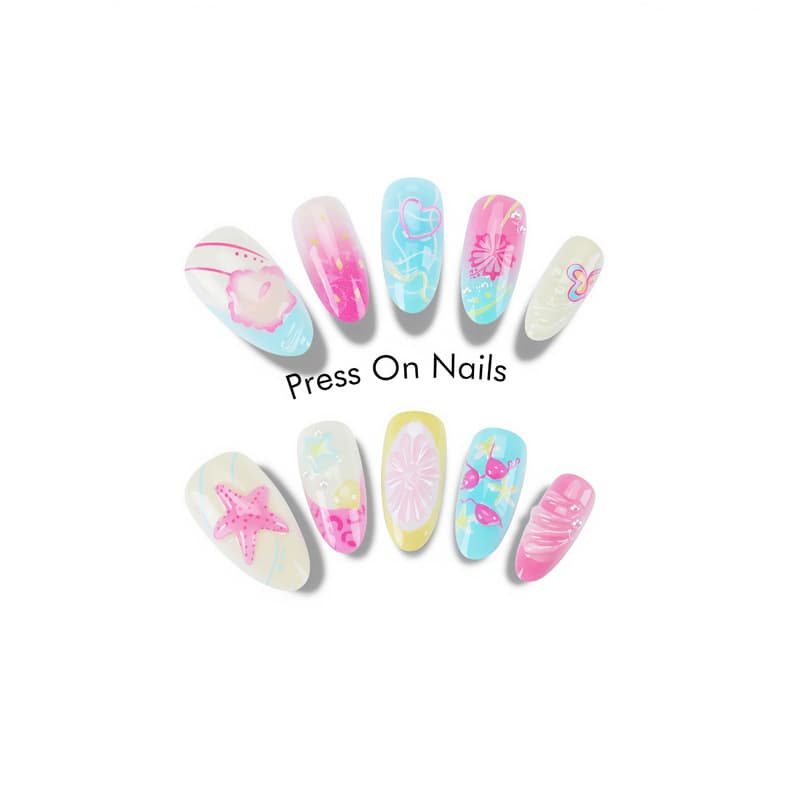 Amazon's hottest wearable manicure wholesale handmade wearable manicure color gradient with three-dimensional relief fake nails