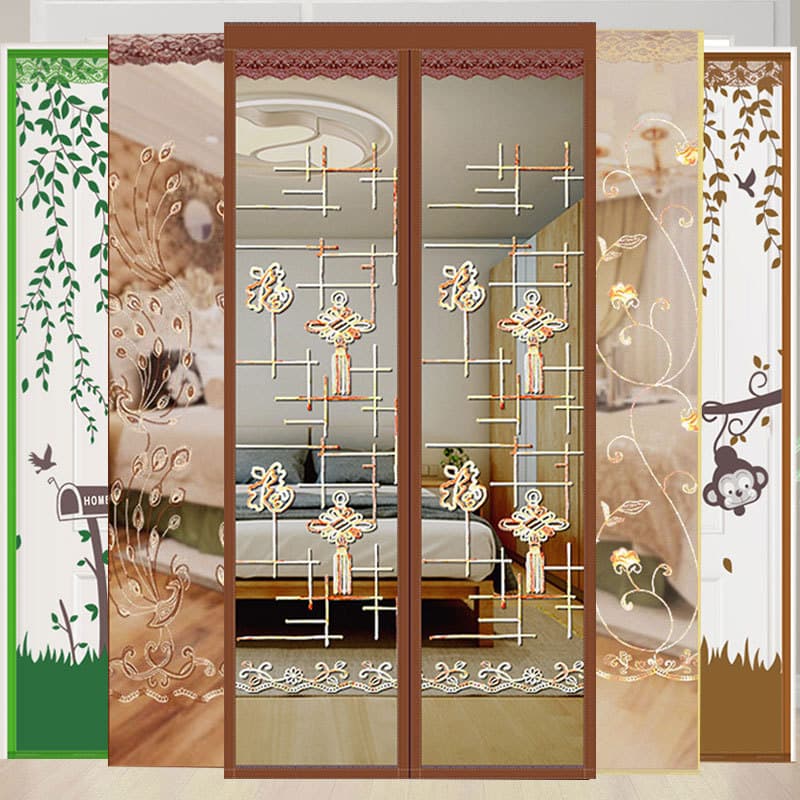 Mosquito-proof Door Curtain with Velcro Self-adhesive, No-drill Magnetic Screen Door