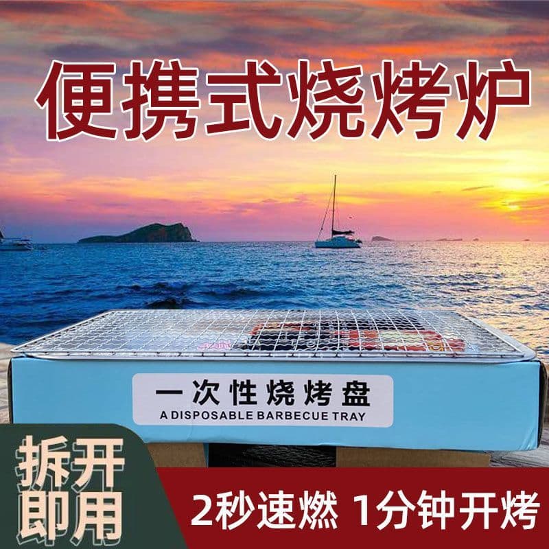 Disposable BBQ Grill Set, Must-Have for Outdoor Camping, Viral Portable Barbecue Tools, Customizable Roasting