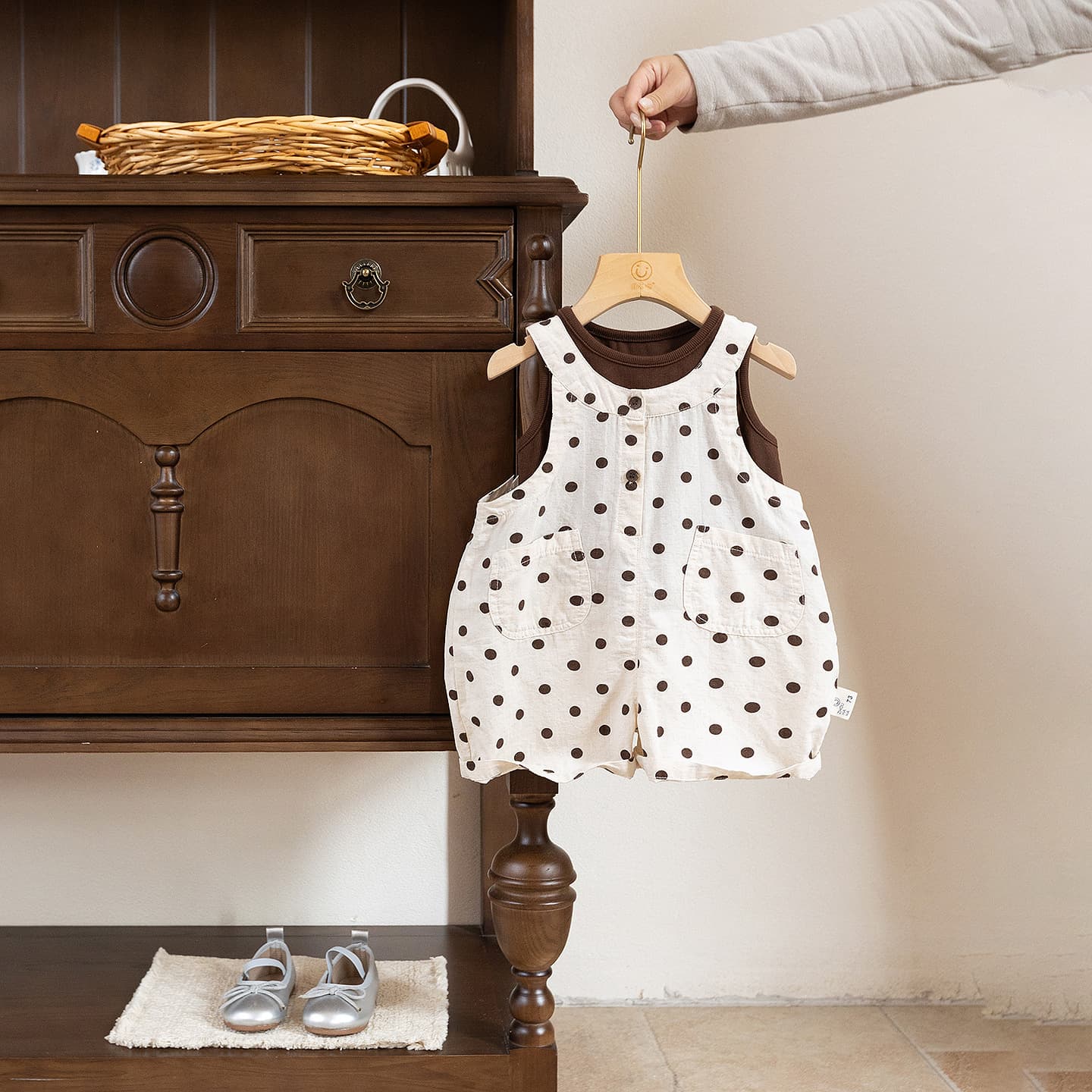 Baby Girl Summer Overalls Set New Fashionable Thin Summer Outfit Two-Piece Set
