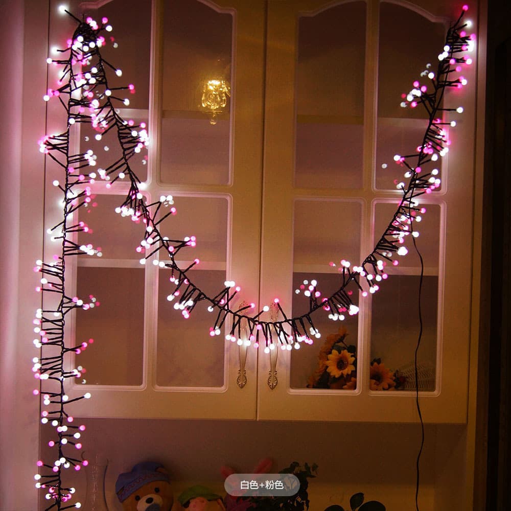 Solar 400LED Decorative Ambient Light String Colorful Fairy String Lights Flashing Outdoor Courtyard Garden Lighting