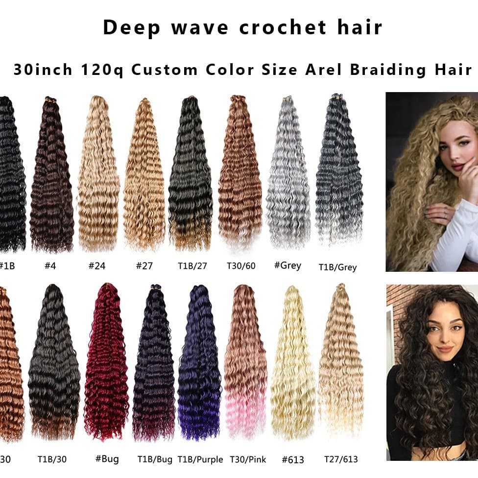 Deep Wave Twist Synthetic Wig Deep 30in 120g High Temperature Fiber Latin Curl Crochet Hair Weft