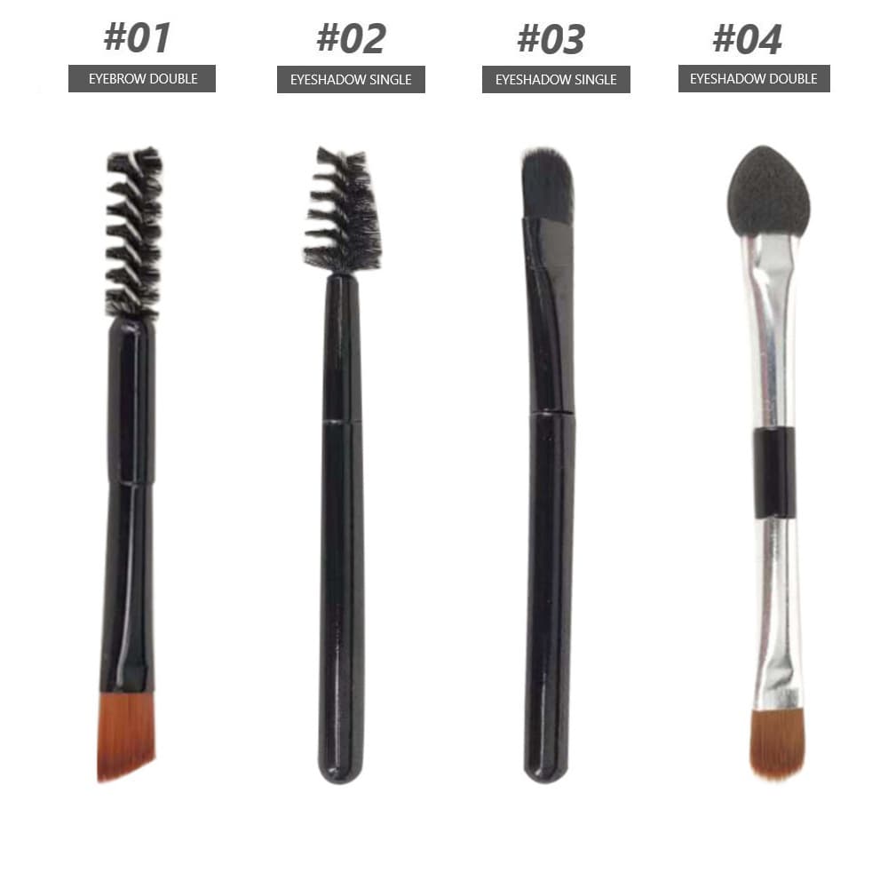 Mini dual-ended eyebrow brush short version portable soft bristle eyebrow makeup tool for beginners spiral lash brush.