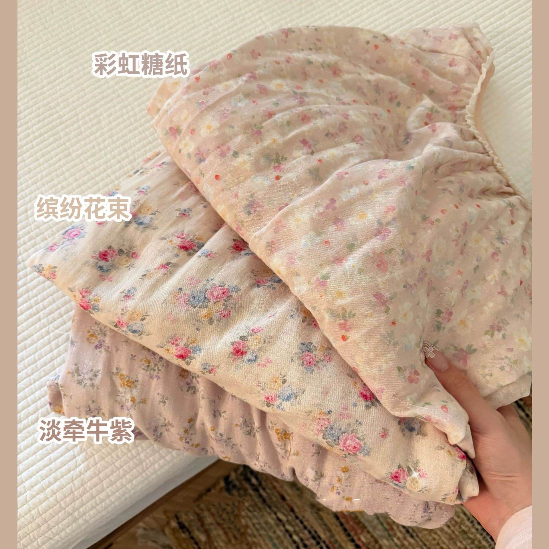 100% Cotton! Pure Cotton Gauze Nightgown for Women, Spring/Autumn Thin Loose Long Sleeve Sleepwear Home Dress, Mid-Length